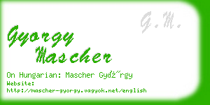 gyorgy mascher business card